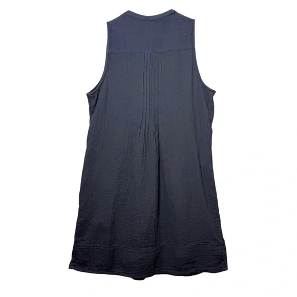 NEW Quince 100% Cotton Gauze Sleeveless Indigo Women’s Swing Mini Dress Sz S - Picture 12 of 15
